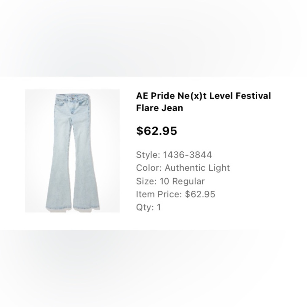 AE Pride Ne(x)t Level Festival Flare- Lightwash American Eagle Jean